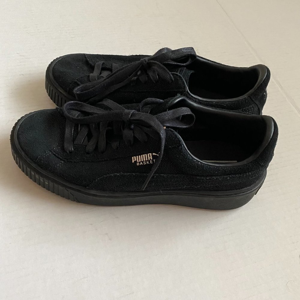 Black Sparkle Platform Puma Sneakers - Picture 7 of 8